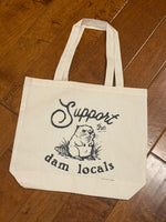 Over-the-Shoulder Organic Cotton Tote | Support the Dam Locals Beaver