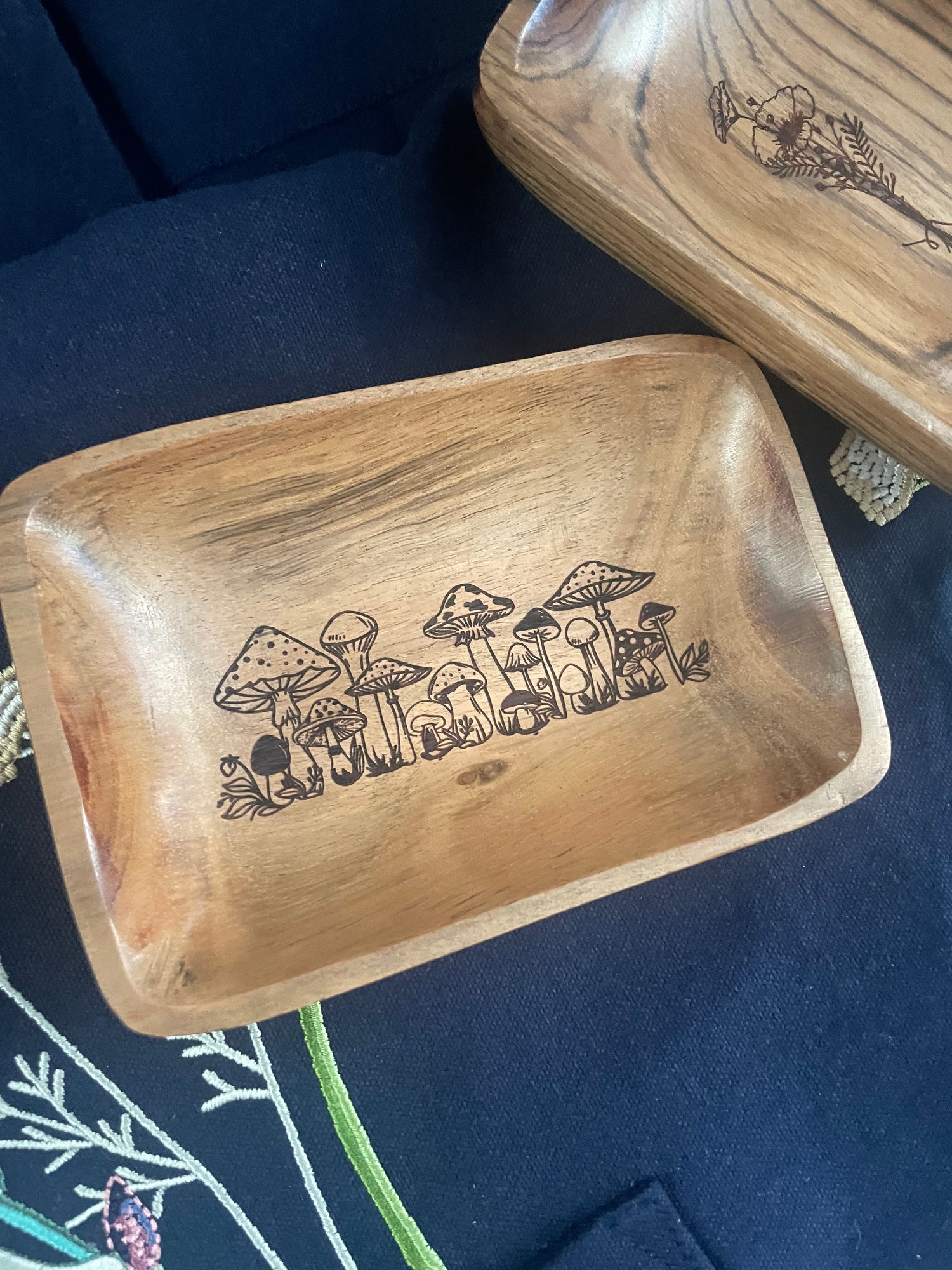 Wooden Engraved Trinket Tray