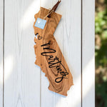 Martinez Engraved California Shaped Acacia Board