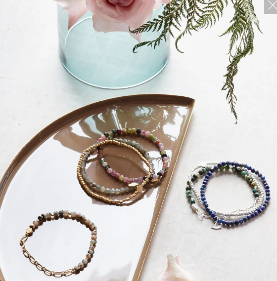 Mini Stone Stacking Bracelet | Labradorite