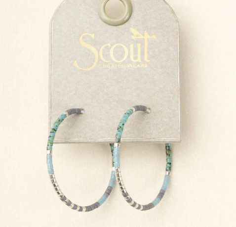 Miyuki Beaded Small Hoop Earrings | Turquoise Mint