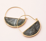 Stone Prism Hoop Earrings | Labradorite