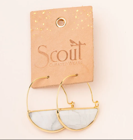 Stone Prism Hoop Earrings | Opalite
