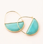 Stone Prism Hoop Earrings | Turquoise