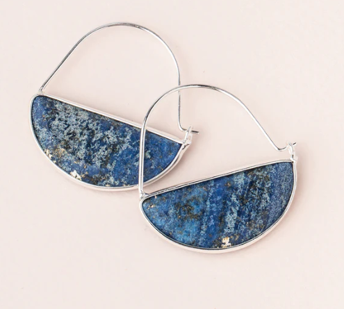Stone Prism Hoop Earrings | Lapiz