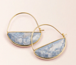 Stone Prism Hoop Earrings | Blue Howlite