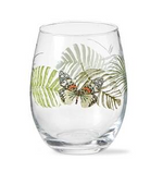 Stemless Wine Glass | Palm with Butterfly Imprint
