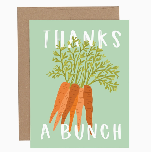 Thank You Greeting Card | Thanks a Bunch Carrots