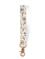 Wristlet Keychain | Pressed Floral (Mushroom Leather)