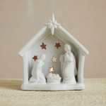 Mini Stoneware Nativity Scene Tea Light Holder