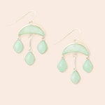 Stone Crescent Drop Earring | Amazonite/Silver