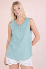 Sleevless Top | Gauze Accented