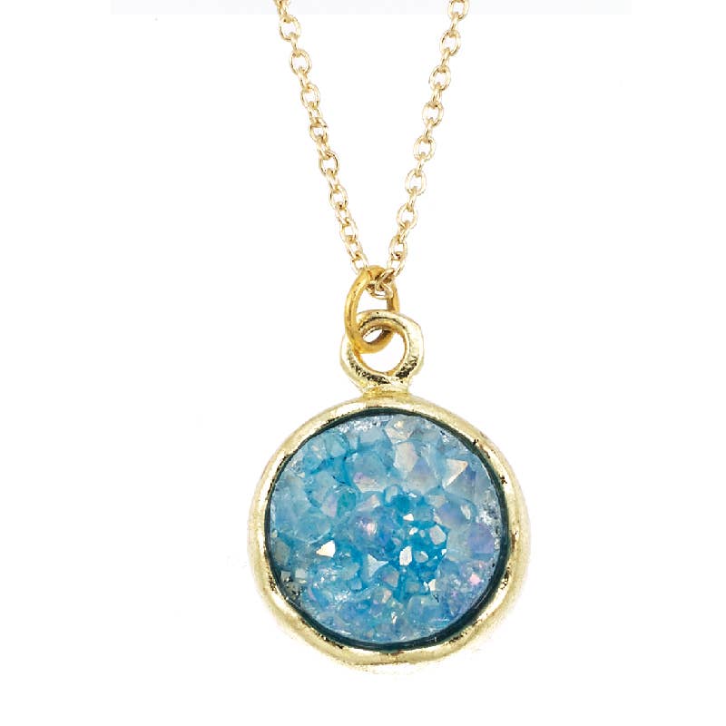 Necklace | Blue Druzy Stone