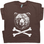 Unisex Tee | Bear Jolly Roger T Shirt Cool Camping Theme Mountains Hiking