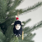Felt Ornament | Black Sheep with Christmas Hat