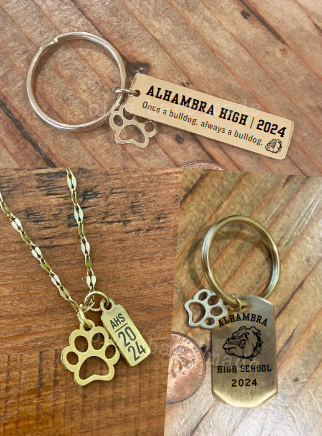 Alhambra Bulldogs Grad | Engraved Necklace or Keychain