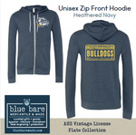 Unisex Zip Front Hoodie Sweatshirt | AHS Vintage License Plate Design