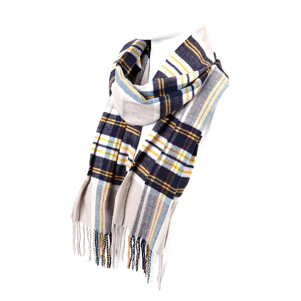 Scarf | AHS Bulldogs Blue Gold Plaid Winter