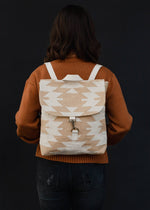Boho Backpack | Tan & Cream Aztec Backpack