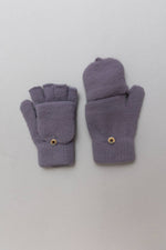 Winter Knit Convertible Fingerless Gloves with Mitten Flap