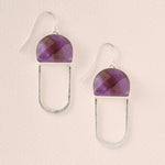 Earrings | Modern Stone Chandelier Earring - Amethyst/Silver