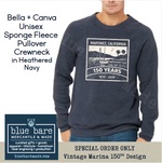Unisex Pullover Crewneck Sweatshirt | SPECIAL ORDER - Vintage Marina Design - Sesquicentennial Martinez 150th Anniversary