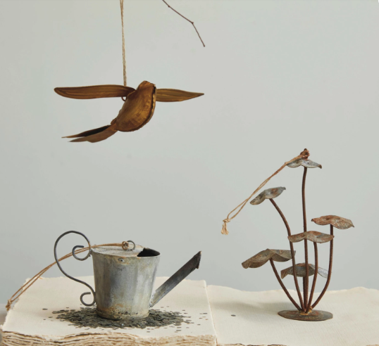 Ornament | Metal ZincDistressed Mushrooms