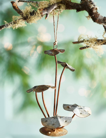 Ornament | Metal ZincDistressed Mushrooms