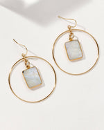 Stoney Hoop Earrings | Moonstone 14K