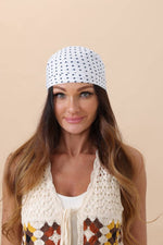 Cotton Bandana | White with NavyHeart
