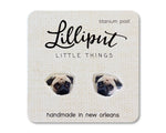 Stud Earrings | Pug Dog