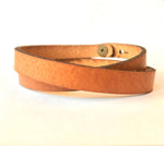 Double Wrap Leather Bracelet - Adjustable Stud Cuff - Custom