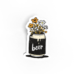 Sticker | Beer Can Flower Bouquet - Laminated Vinyl Matte Sticker