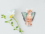 Decal / Sticker | Fairy Cat Green Wings