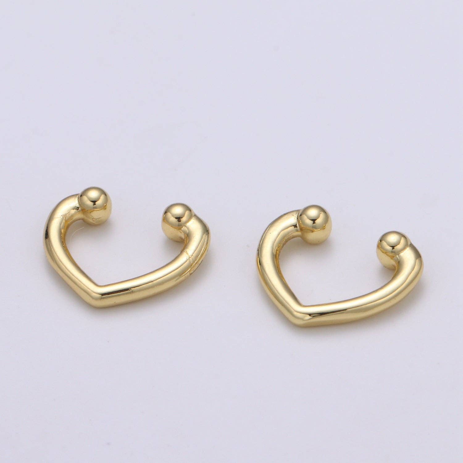 Non Pirced Earrings | 14K Gold Filled Heart Ear Cuffs