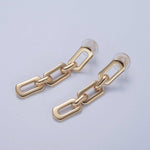 Paperclip Chain Earrings | 18K Gold Plated Shiny Post Dangle Drop