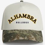 Alhambra Hat | Camo and Cream with Alhambra Bulldogs (right side up)