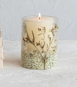 *Candle Holder | Recycled Glass with Leaves