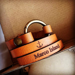 Leather Ring Cuff - Skinny Strap with Snap