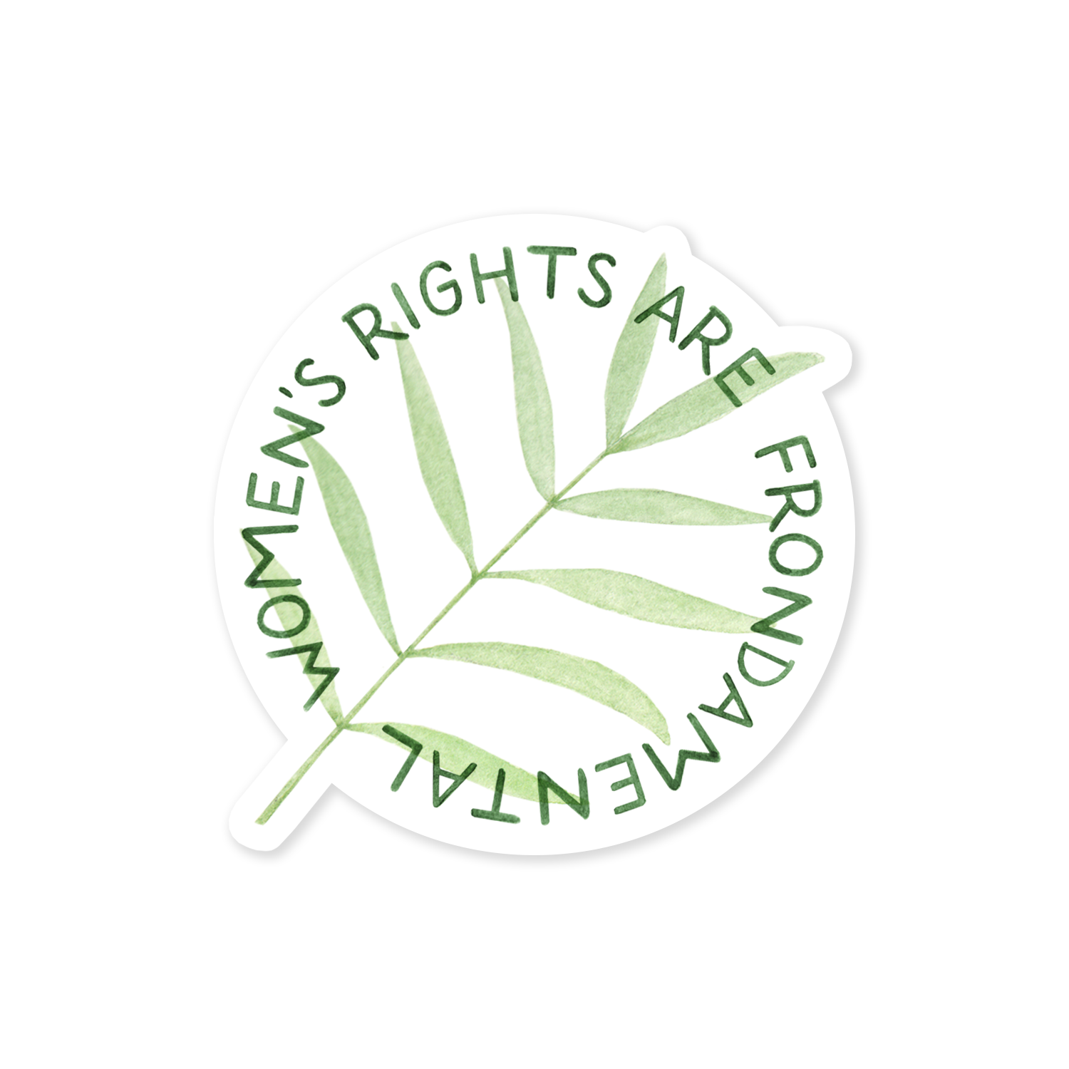 Sticker | Frond-amental Rights — Feminist Plant Pun