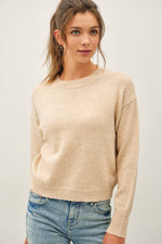 Women's Sweater | SEQUIN EMBELLISHED YARN CREW NECK