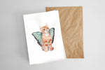 Greeting Card | Fairy Cat with Green Wings