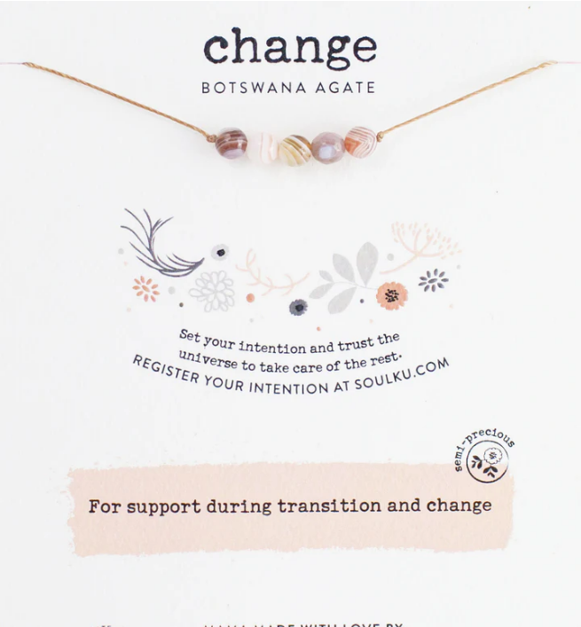 Necklace | Botswana Agate Intention Necklace for Change