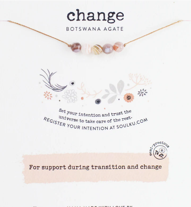 *Necklace | Botswana Agage Intention Necklace for Change
