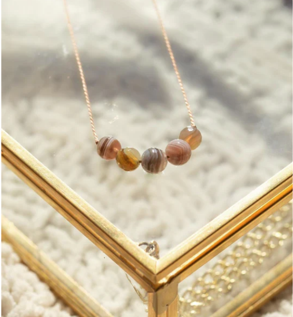 Necklace | Botswana Agate Intention Necklace for Change