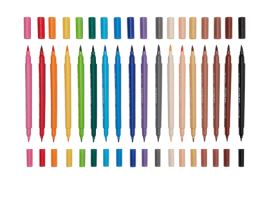 Art Marker Set | Classic Shades + Multi Skin Tones (washable/non-toxic)