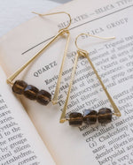 Triple Facet Drop Gemstone Earring | 14K Smoky Quartz