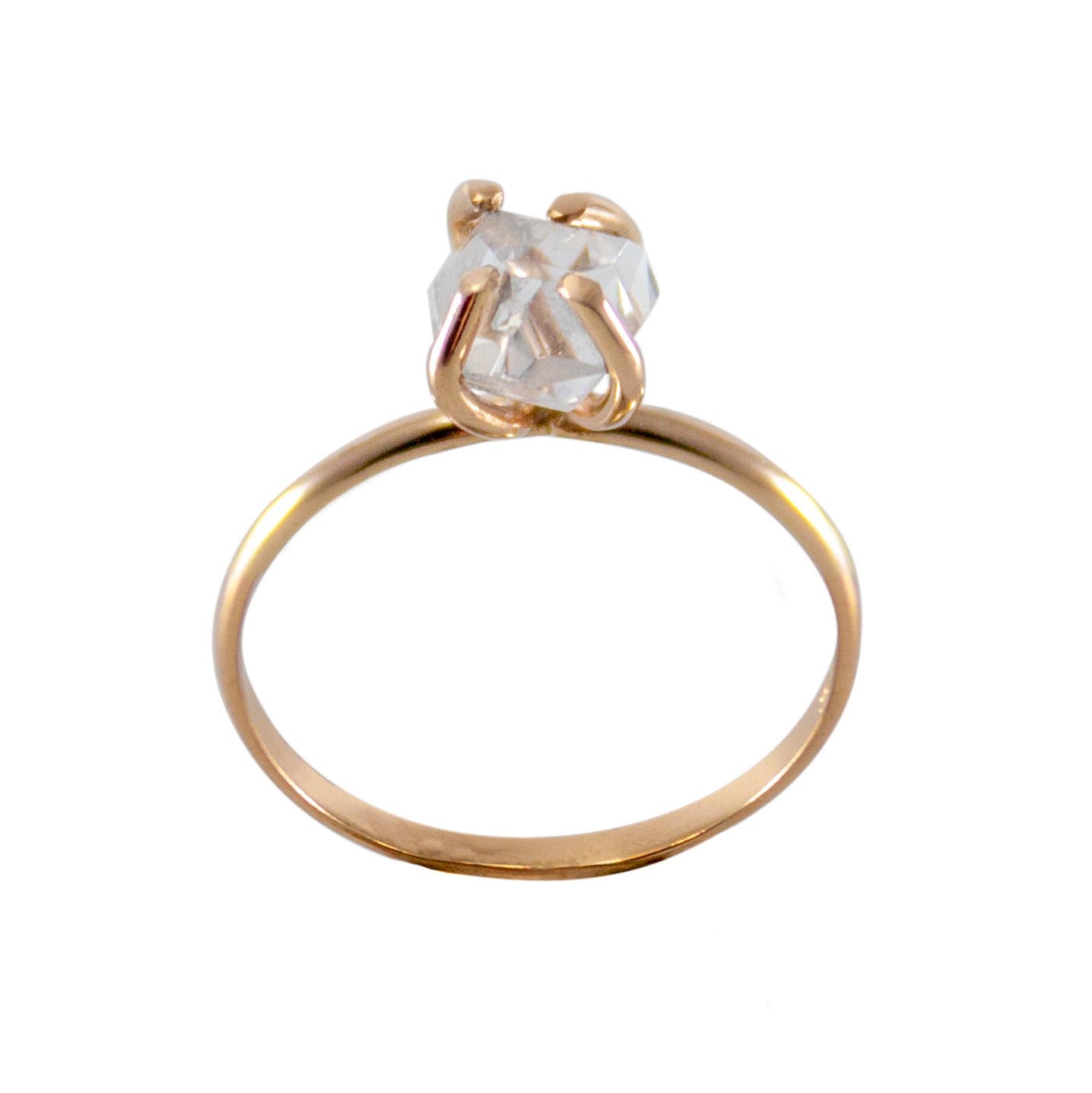 Handmade Prong Ring | Raw Herkimer Diamond 14k Gold Filled