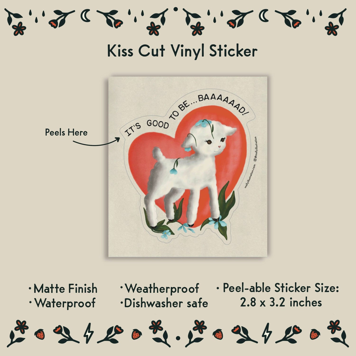 Sticker | It’s Good to be Baaad Lamb Kiss Cut Waterproof