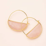 Stone Prism Hoop | Rose Quartz/Gold